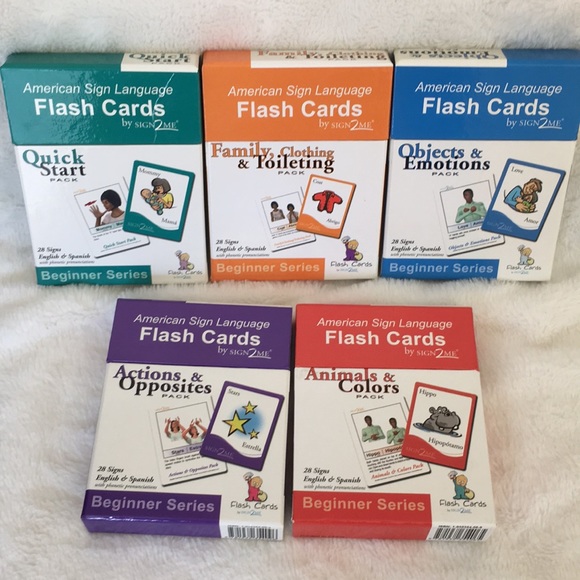 American Sign Language Flash Cards by SIGN2ME (Set of 5 items) - Picture 1 of 11